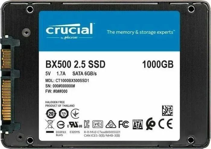SSD накопитель Crucial BX500 1 TB (CT1000BX500SSD1) 300006 фото