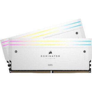 Пам'ять для настільних комп'ютерів Corsair 32 GB (2x16GB) DDR5 6000 MHz Dominator Titanium RGB White (CMP32GX5M2B6000C30W) 027594 фото