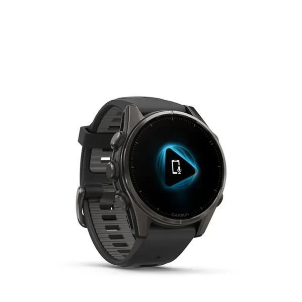 Смарт-часы Garmin Fenix 8 43mm Amoled Sapphire Carbon Gray DLC Tit. w. Black/Pebble Gray S. Band (010-02903-20/21/28) 613052 фото