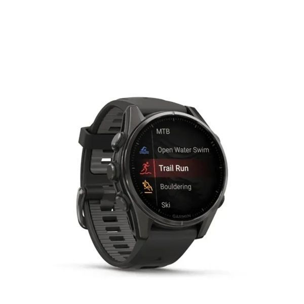 Смарт-часы Garmin Fenix 8 43mm Amoled Sapphire Carbon Gray DLC Tit. w. Black/Pebble Gray S. Band (010-02903-20/21/28) 613052 фото