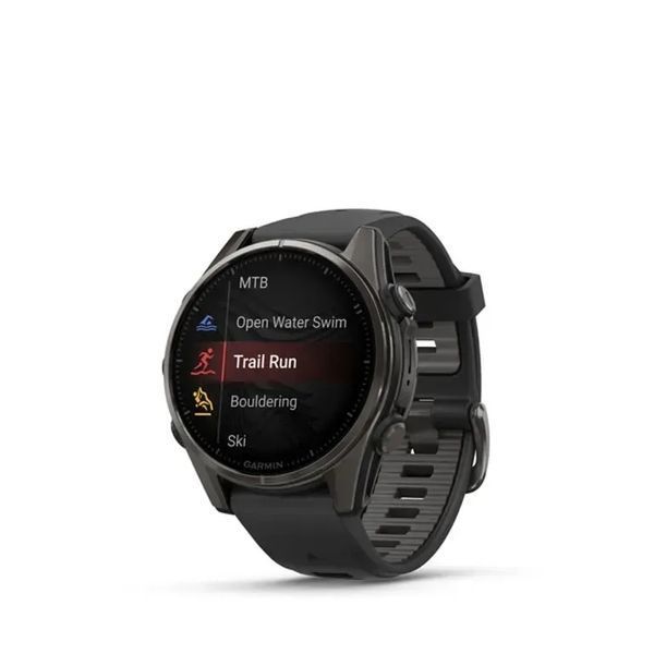 Смарт-часы Garmin Fenix 8 43mm Amoled Sapphire Carbon Gray DLC Tit. w. Black/Pebble Gray S. Band (010-02903-20/21/28) 613052 фото