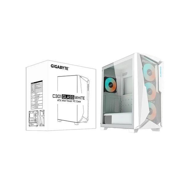 Корпус Gigabyte C301 Glass White (GB-C301GW) 017953 фото
