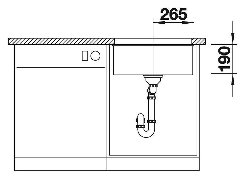 Мойка одночашевая BLANCO Subline 500-U 525995 Черный 46x53 233625 фото