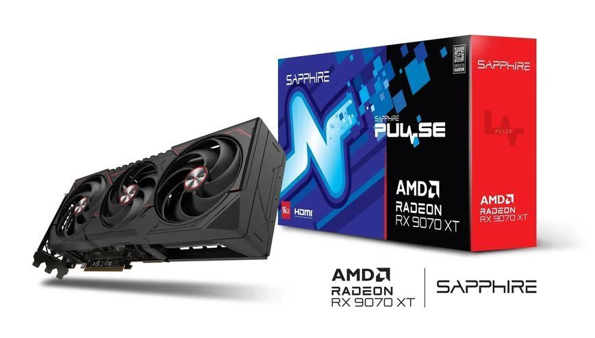 Відеокарта Sapphire Radeon RX 9070 XT 16GB Pulse (11348-03-20G) 572306 фото