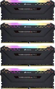 Пам'ять для настільних комп'ютерів Corsair 64 GB (4x16GB) DDR4 3600 MHz Vengeance RGB PRO (CMW64GX4M4D3600C18) 026407 фото