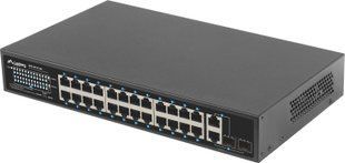 Комутатор LANBERG RSFE-24P-2C-360 Fast Ethernet, 28 портів, функція PoE 257558 фото