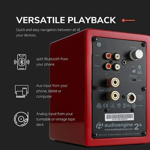 Моноблочна акустична система AudioEngine A2+ BT Red 029087 фото