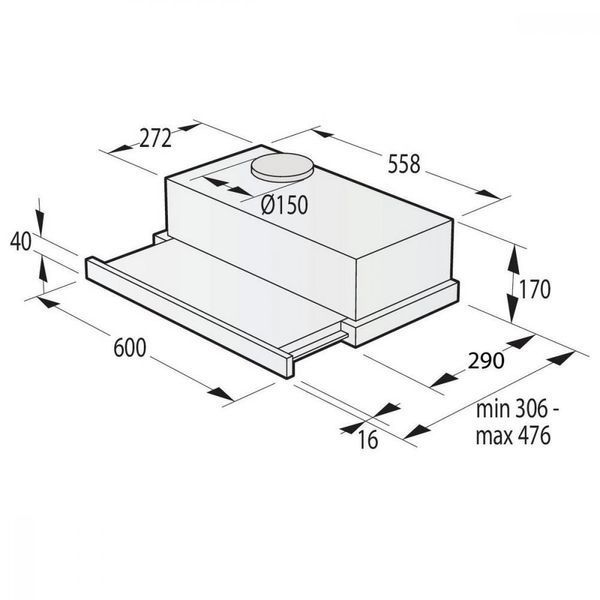 Витяжка телескопічна Gorenje TH64E4BG 011077 фото