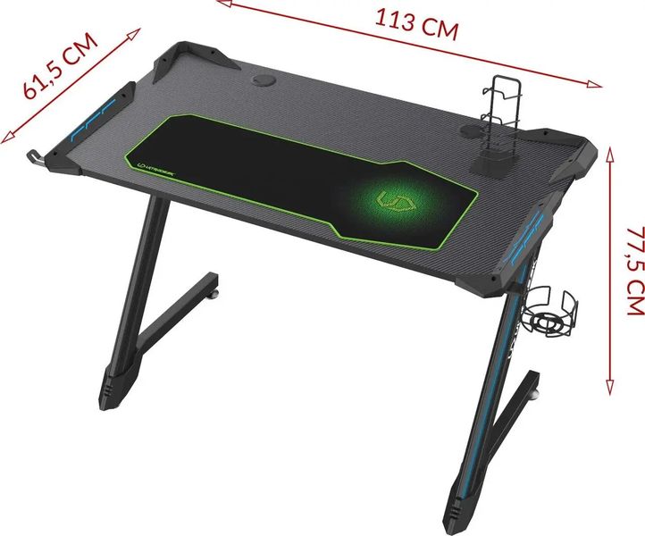 Геймерський ігровий стіл Ultradesk Space V2 (UDESK-SP-BK) 322896 фото