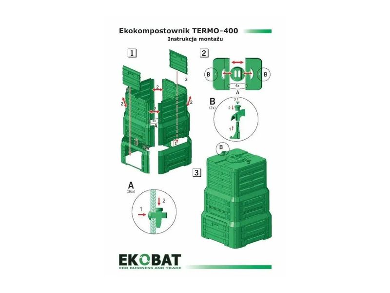 Компостер садовий Ekobat Termo-400 green 141525 фото