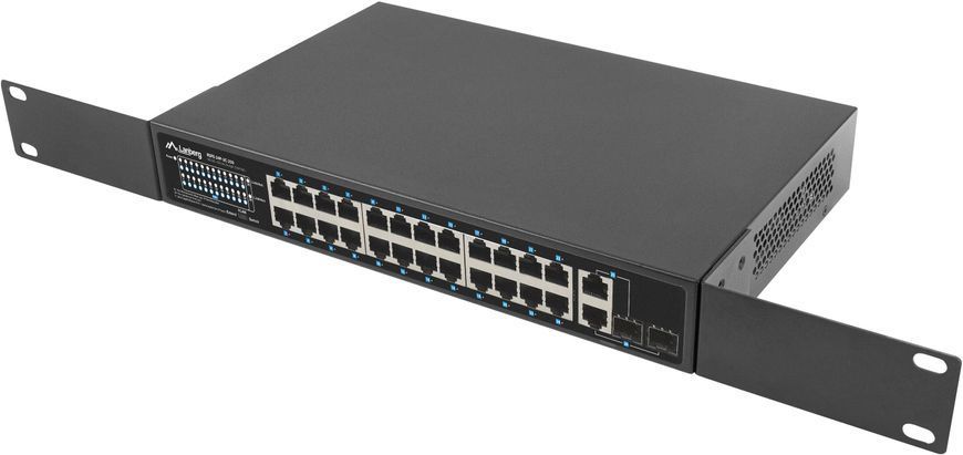 Комутатор LANBERG RSFE-24P-2C-360 Fast Ethernet, 28 портів, функція PoE 257558 фото
