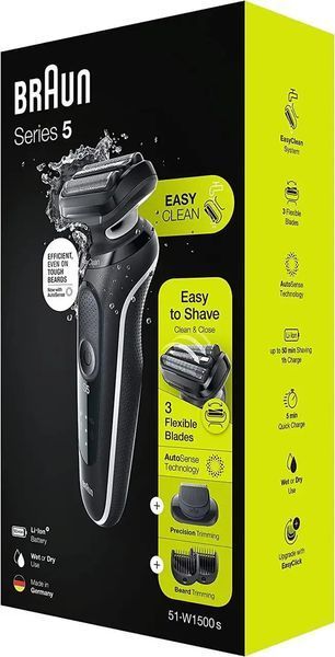Електробритва чоловіча Braun Series 5 51-W1500s 012747 фото