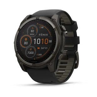 Смарт-годинник Garmin Fenix 8 51mm Solar Sapphire Carbon Gray DLC Titanium w. Black/Pebble Gray S. Band (010-02907-10/11/7) 613058 фото