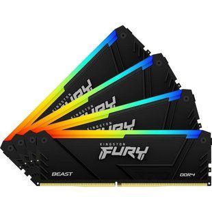 Пам'ять для настільних комп'ютерів Kingston FURY 128 GB (4x32GB) DDR4 3200 MHz CL16 Beast RGB Black (KF432C16BB2AK4/128) 033721 фото