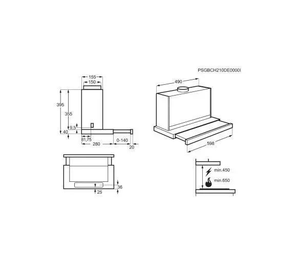 Вытяжка Телескопическая Electrolux LFP616X 010299 фото