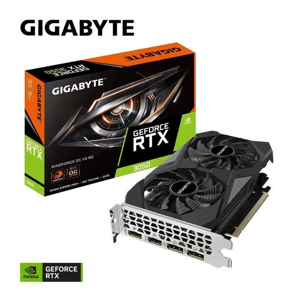 Відеокарта Gigabyte GeForce RTX 3050 WINDFORCE OC V2 6G (GV-N3050WF2OCV2-6GD) 568015ua фото