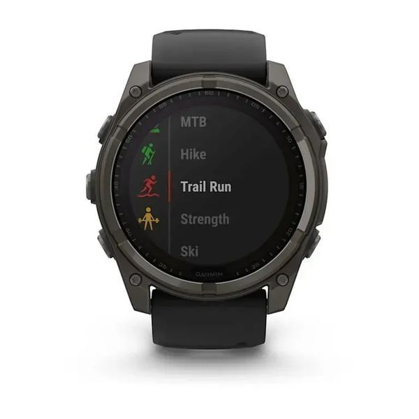 Смарт-годинник Garmin Fenix 8 51mm Solar Sapphire Carbon Gray DLC Titanium w. Black/Pebble Gray S. Band (010-02907-10/11/7) 613058 фото