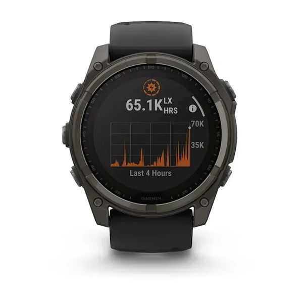 Смарт-годинник Garmin Fenix 8 51mm Solar Sapphire Carbon Gray DLC Titanium w. Black/Pebble Gray S. Band (010-02907-10/11/7) 613058 фото