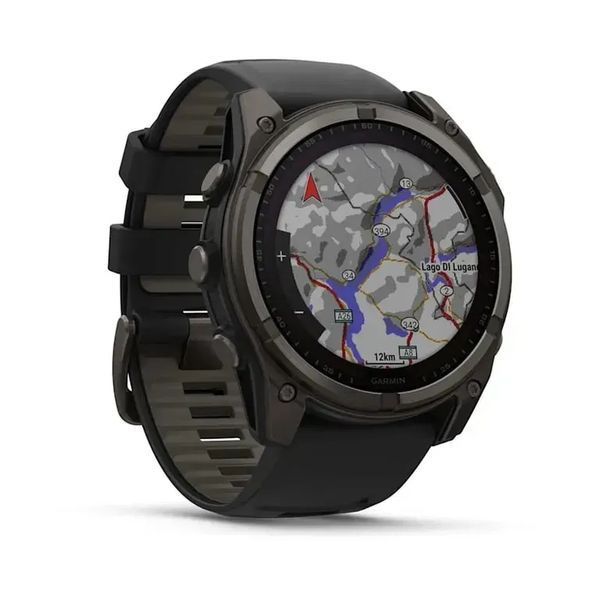Смарт-годинник Garmin Fenix 8 51mm Solar Sapphire Carbon Gray DLC Titanium w. Black/Pebble Gray S. Band (010-02907-10/11/7) 613058 фото