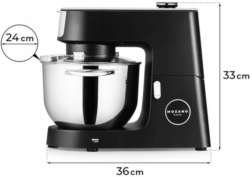 Планетарный миксер MOZANO Kitchen Advanced 3200 Вт Черный 2038778 фото