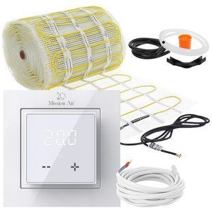 Нагревательный мат под плитку MISSION AIR MA-160W/m2 9м&sup2; (18м x 50см) с регулятором Aries LCD Белый e2255871 фото