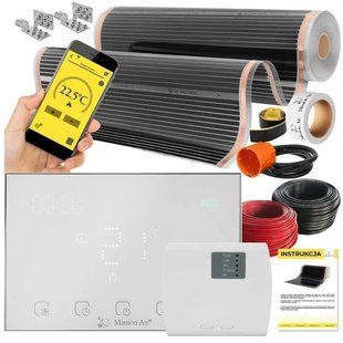 Плівка гріюча під ламінат MISSION AIR MAL-160 W/m2 Black Silver 10м2 (10м x 100см) + регулятор Gemini Білий Wi-Fi e2065725 фото