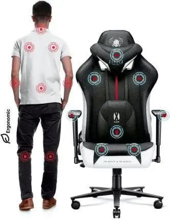 Комп'ютерне крісло для геймера Diablo X-Player 2,0 Normal Size (L) Size White-Black 443965 фото