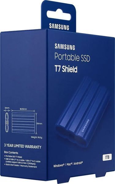 SSD накопичувач Samsung T7 Shield 1 TB Blue (MU-PE1T0R) 364792ua фото