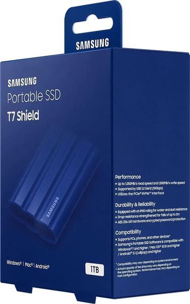 SSD накопичувач Samsung T7 Shield 1 TB Blue (MU-PE1T0R) 364792ua фото
