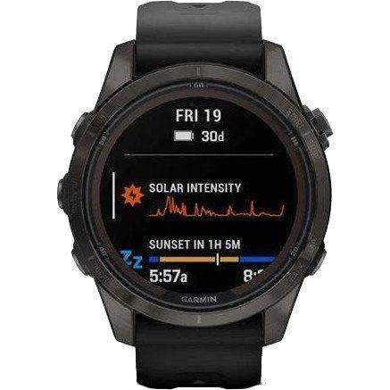 Смарт-годинник Garmin Fenix 7S Pro Sapphire Solar Carbon G. DLC Tit. with Black Band (010-02776-10/11/54) 035058 фото