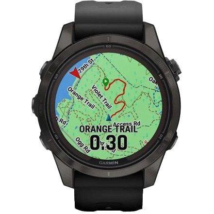Смарт-годинник Garmin Fenix 7S Pro Sapphire Solar Carbon G. DLC Tit. with Black Band (010-02776-10/11/54) 035058 фото