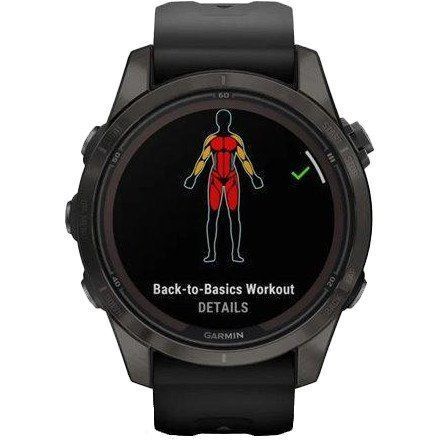Смарт-годинник Garmin Fenix 7S Pro Sapphire Solar Carbon G. DLC Tit. with Black Band (010-02776-10/11/54) 035058 фото