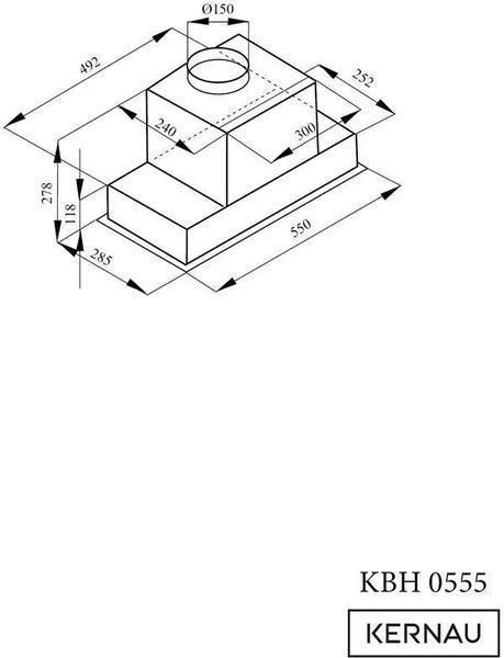 Витяжка вбудована Kernau KBH 0555 B BLDC Glass 603888 фото