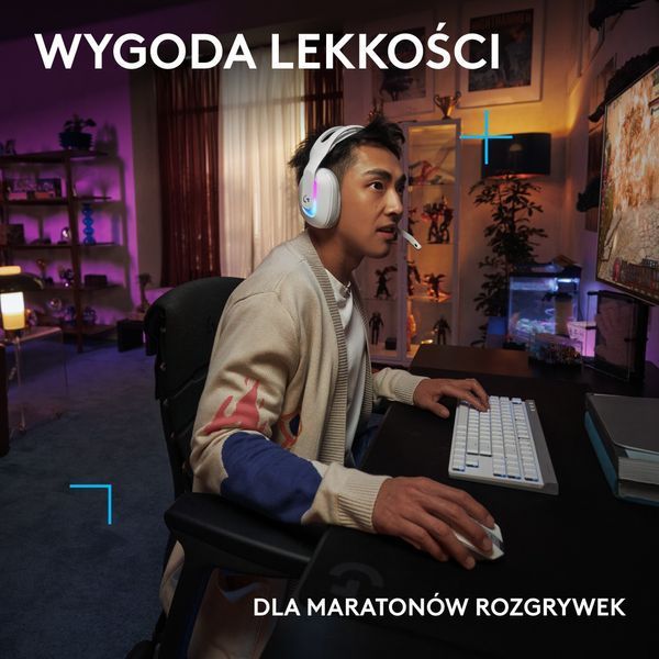Наушники LOGITECH G522 Lightspeed Беспроводные, Накладные, Объемный звук Белый 2076923 фото