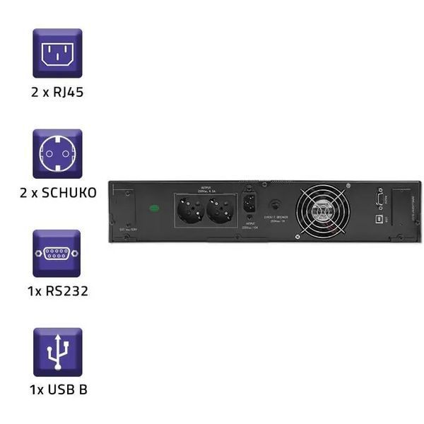 ДБЖ безперервної дії (Online) Qoltec 1kVA/800W (53945) 017993 фото
