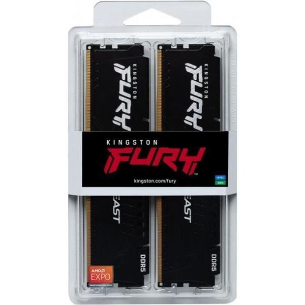 Память для настольных компьютеров Kingston FURY 64GB (2x32GB) DDR5 6000MHz Beast Black XMP (KF560C40BBK2-64) 033956 фото