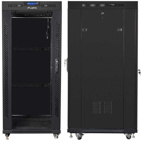 Шкаф RACK LANBERG 19" 27U FF01-6827-12BL 600 x 800 мм, напольный, черный 470960 фото