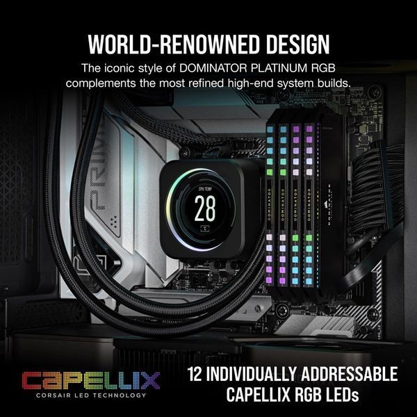 Память для настольных компьютеров Corsair 64 GB (2x32GB) DDR5 6000 MHz DOMINATOR PLATINUM RGB 027652 фото