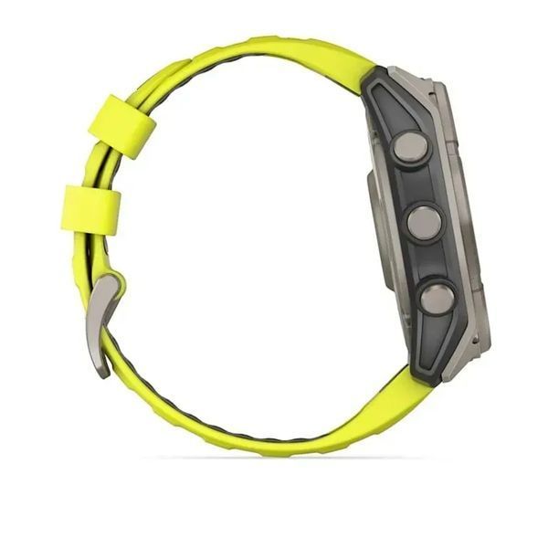 Смарт-часы Garmin Fenix 8 51mm Solar Sapphire Titanium w. Amp Yellow/Graphite Silicone Band (010-02907-20/21) 613059 фото
