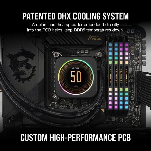 Память для настольных компьютеров Corsair 64 GB (2x32GB) DDR5 6000 MHz DOMINATOR PLATINUM RGB 027652 фото