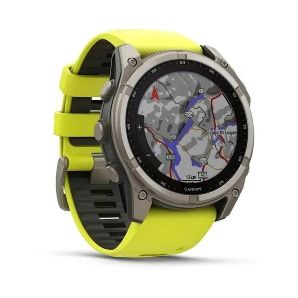 Смарт-часы Garmin Fenix 8 51mm Solar Sapphire Titanium w. Amp Yellow/Graphite Silicone Band (010-02907-20/21) 613059 фото