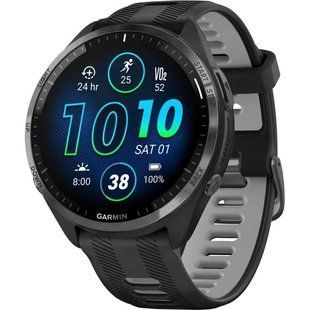 Спортивний годинник Garmin Forerunner 965 Carbon Gray Titanium Bezel w. Blk Case and Blk/Powder Gray S. Band (010-02809-00/10/8 035237 фото