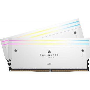 Пам'ять для настільних комп'ютерів Corsair 64 GB (2x32GB) DDR5 6000 MHz Dominator Titanium RGB (CMP64GX5M2B6000C30W) 027653 фото