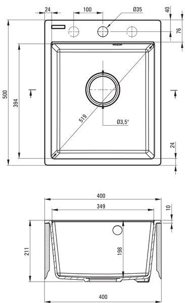 Односекційна мийка DEANTE Corio ZRCB2103 Nero 50x40 + Змішувач e2162230 фото