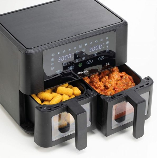 Фритюрница без масла Air Fryer ARIETE 4631/00 9л с двойной корзиной и окном для наблюдения за приготовлением 2039261 фото