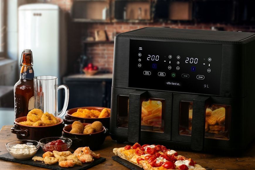 Фритюрница без масла Air Fryer ARIETE 4631/00 9л с двойной корзиной и окном для наблюдения за приготовлением 2039261 фото